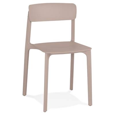 Chaise design intérieur / extérieur moderne 'COCKTAIL' avec assise et pieds en résine beige