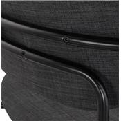Chaise design lounge à accoudoirs 'KOL' en tissu gris foncé avec 4 pieds en métal noir