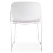 Chaise design de style moderne 'BALI' blanche avec 4 pieds en métal blanc