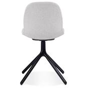 Chaise design de style moderne 'KOOL' en tissu gris clair avec 4 pieds en métal noir