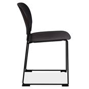Chaise design de style moderne 'BALI' noire avec 4 pieds en métal noir