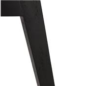 Chaise style scandinave design à accoudoirs 'PRINS' noire avec 4 pieds en bois noir