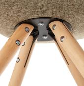 Chaise scandinave design 'Stromstad' tissu patchwork 4 pieds en bois naturel