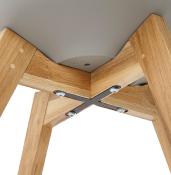 Chaise scandinave design 'Halmstad' grise avec 4 pieds en bois naturel