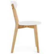 Chaise scandinave 'Gävle' blanche avec 4 pieds en bois massif