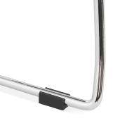 Chaise design empilable 'Teknik Silver' en tissu gris clair pieds tréteaux en métal chromé