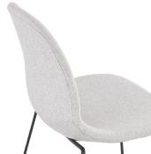 Chaise design empilable 'Teknik Black' en tissu gris clair pieds tréteaux en métal noir