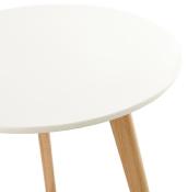 Tables basses scandinaves gigognes rondes 'Mukavä' plateau en bois blanc 3 pieds en bois - Ø 50 cm