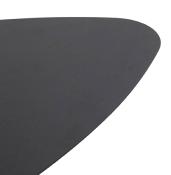 Table basse design ovale 'SURF' plateau en bois noir et pieds en métal noir - 140 x 80 cm.
