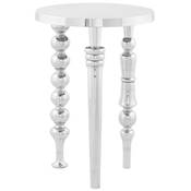 Table d'appoint guéridon design 'Netti' artisanale 3 pieds en aluminium poli - Ø 45 cm