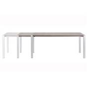 Table à diner / de réunion extensible 'Luxury' plateau noyer 4 pieds métal brossé - 170(260) x 90 cm