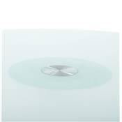 Table / table de réunion ronde 'Roundglass XL' en verre opaque pied central blanc – Ø 140 cm