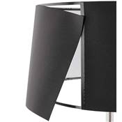Lampadaire design hauteur réglable 'Okno Max' abat-jour noir structure en métal brossé