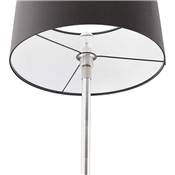 Lampadaire design hauteur réglable 'Okno Max' abat-jour noir structure en métal brossé