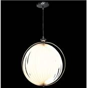 Suspension boule design 'Astra' abat-jour modulable en lamelles flexibles blanche