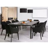 Suspension design cylindrique 'Lyster' en tissu noir réglable en hauteur