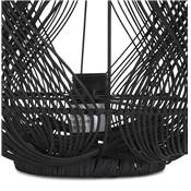 Lampe à poser design 'LANTERNA' en rotin noir tissé