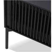 Meuble TV design 'STREAM' en bois noir avec 4 pieds en métal noir - 160 x 45 cm