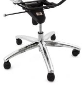 Fauteuil de Bureau design à roulettes et dossier bas 'GREATERS MINI' blanc avec pieds en métal chromé