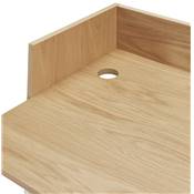 Petit bureau droit / table de travail design 'RAFFINE' bois naturel pieds métal noir - 120 x 60 cm