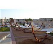 Hamac de jardin arc XXL 'Relaxeo' 4 mètres support en bois toile en coton taupe