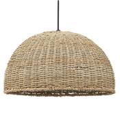 Suspension design ronde 'ARC' style rustique en algue marine naturelle structure en métal noir