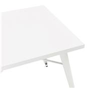Table de salle à manger carré style industriel 'ALBANE' plateau et pieds en métal blanc - 76 x 76 cm