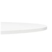 Table basse ronde lounge 'KARA MINI' blanche en bois et pied central en acier brossé - Ø 90 cm