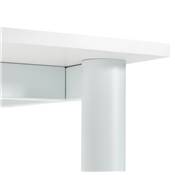 Table / bureau droit design 'VANIA' en bois blanc pied central en métal blanc – 160 x 80 cm