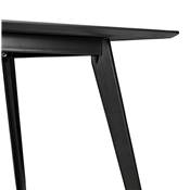Table / bureau droit scandinave 'BOLNÄSS SMALL' plateau et 4 pieds bois noir – 120 x 80 cm