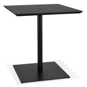 Table de salle à manger carrée industriel 'RITH' noire en bois pied carré en métal noir - 70 x 70 cm