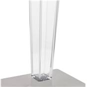 Table design carrée intérieur / extérieur 'RAMO' blanche pied central transparent gris - 80 x 80 cm