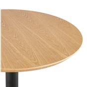 Table de bar haute ronde 'CONTY' en bois naturel avec pied central en métal noir – Ø 60 cm