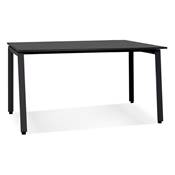 Table de réunion / bureau bench design 'BIG INCONTRO' noir en bois pieds métal noir - 140 x 140 cm