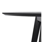 Table / table de réunion scandinave ronde ' SOLNÄ' plateau et 4 pieds en bois noir – Ø 120 cm
