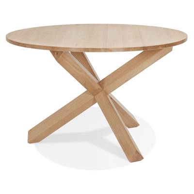Table ronde 'FAST GLAS' plateau et pieds en chêne massif - Ø 120 cm