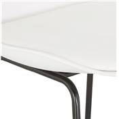 Tabouret de bar design 'GUSTO' blanc avec pieds tréteaux et repose pieds en métal noir dossier haut