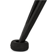 Tabouret de snack mi-hauteur design 'RATTAN' en rotin noir avec 4 pieds en métal noir dossier haut