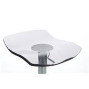Tabouret de bar réglable design 'Aero' pivotant en plexiglass gris foncé pied central en métal chromé