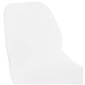 Tabouret de snack mi-hauteur empilable 'GREAT MINI' blanc pieds tréteaux métal blanc dossier haut