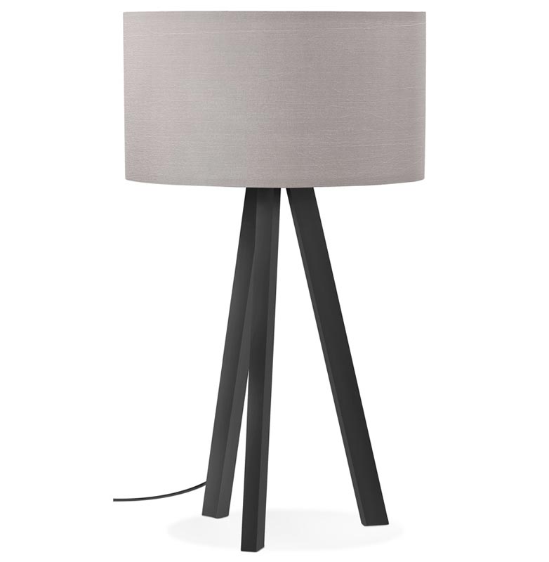 Lampe à poser scandinave trépied 'Stätiv Black Edition' abat-jour gris 3 pieds en métal noir