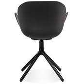 Chaise design à accoudoirs 'TUNED' noire avec 4 pieds en métal noir