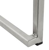 Tabouret de snack mi-hauteur empilable carré 'Iron Mini' blanc pieds en métal brossé dossier bas