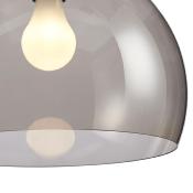 Lampadaire design 'Arc' abat jour en acrylique gris et structure et socle en métal noir mat