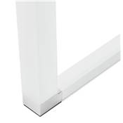 Grand bureau direction droit 'BUSINESS XL' bois blanc pieds métal blanc et chromé – 200 x 100 cm