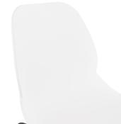 Tabouret de snack mi-hauteur empilable 'Great Mini' blanc 4 pied repose pied métal noir dossier haut