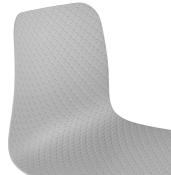	Tabouret de snack mi-hauteur scandinave 'Slakwood Mini' gris 4 pieds bois repose pieds dossier haut