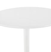 Table de bar haute design ronde 'Standup' mange debout en bois blanc pied central en métal blanc