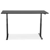 Bureau design assis-debout électrique 'SEMPLICE' noir en bois pieds en métal noir - 160 x 80 cm