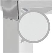 Petit Bureau de direction 'SMALL GLASSTOP' en verre blanc pieds métal blanc et chromé – 140 x 70 cm